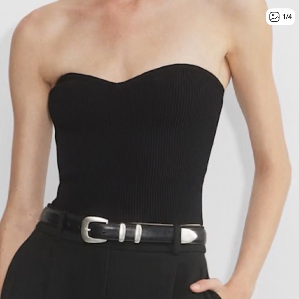 Aritizia Strapless Ribbed Black Tube Top